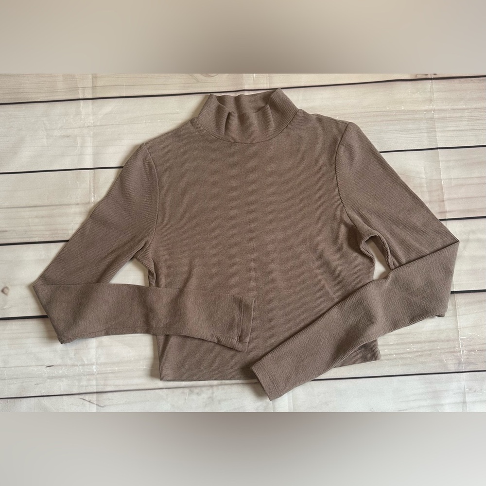 UGG Women's Cropped Cowl Turtleneck Sweater in Taupe